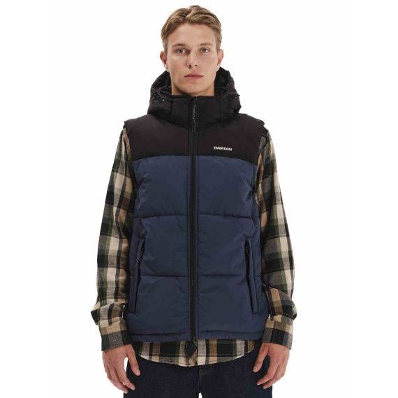 Emerson Ανδρικό Αμάνικο Μπουφάν Puffer 252.EM10.77 D.Blue Black - ΝΕΕΣ ΠΑΡΑΛΑΒΕΣ στο Bodyman