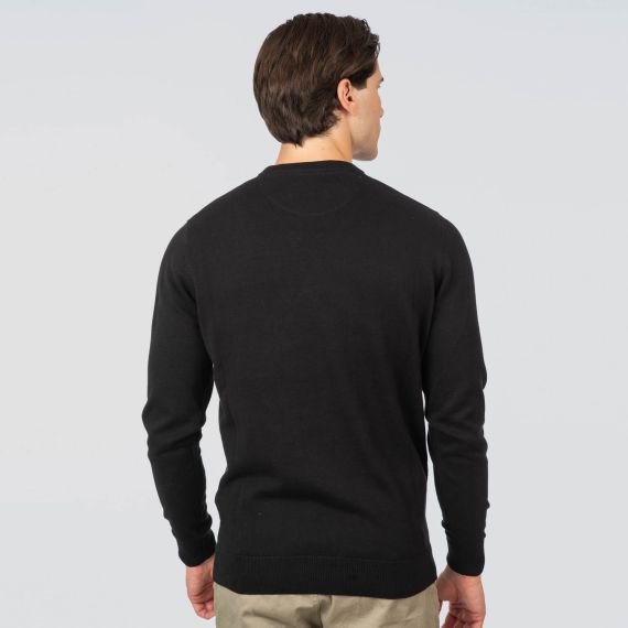 Rebase Ανδρικό Βαμβακερό Πουλόβερ 252KNIT-8030 Black - Πουλόβερ στο Bodyman