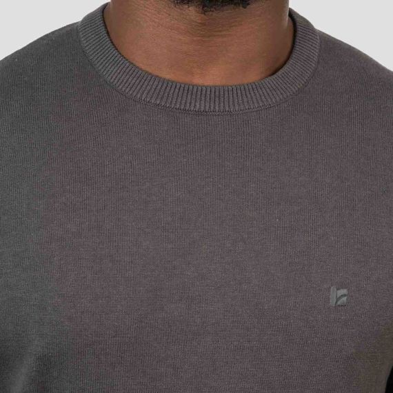 Rebase Ανδρικό Βαμβακερό Πουλόβερ 252KNIT-8030 Anthracite - Πουλόβερ στο Bodyman