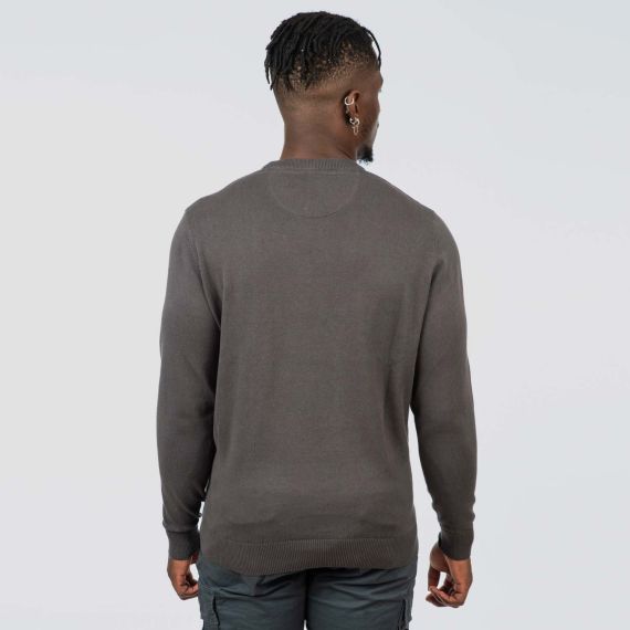 Rebase Ανδρικό Βαμβακερό Πουλόβερ 252KNIT-8030 Anthracite - Πουλόβερ στο Bodyman