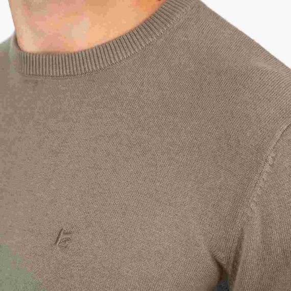 Rebase Ανδρικό Βαμβακερό Πουλόβερ 252KNIT-8030 Grey - Πουλόβερ στο Bodyman