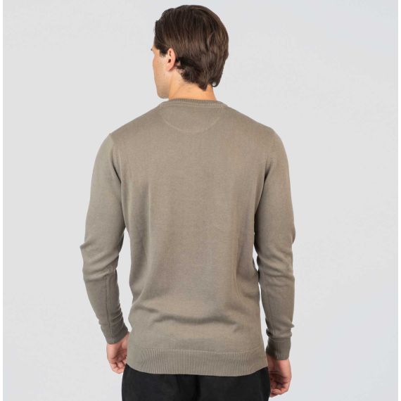 Rebase Ανδρικό Βαμβακερό Πουλόβερ 252KNIT-8030 Grey - Πουλόβερ στο Bodyman