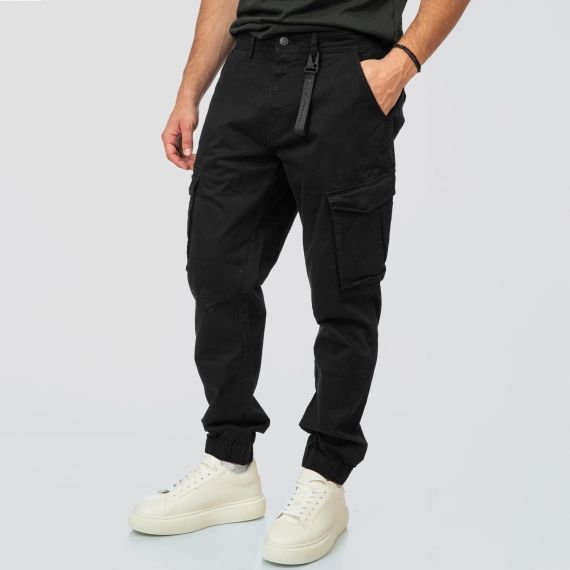 Rebase Ανδρικό Παντελόνι Cargo 252RCCP-4050 Black - Παντελόνια στο Bodyman