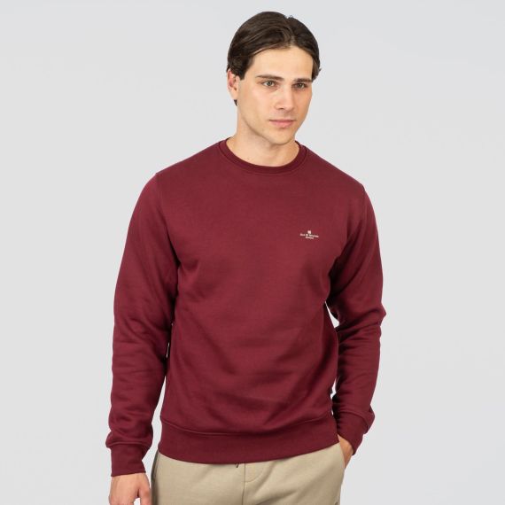 Rebase Ανδρικό Φούτερ Crew Neck 252RTOP-1051 Wine - Φούτερ χωρίς κουκούλα  στο Bodyman