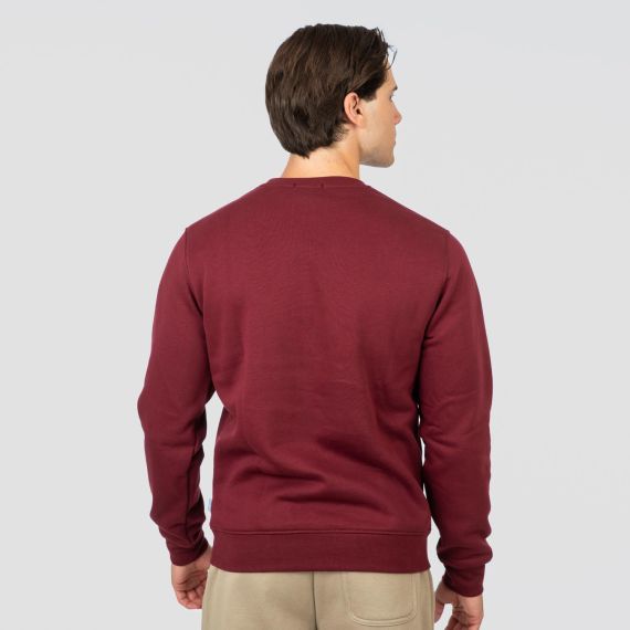 Rebase Ανδρικό Φούτερ Crew Neck 252RTOP-1051 Wine - Φούτερ χωρίς κουκούλα  στο Bodyman