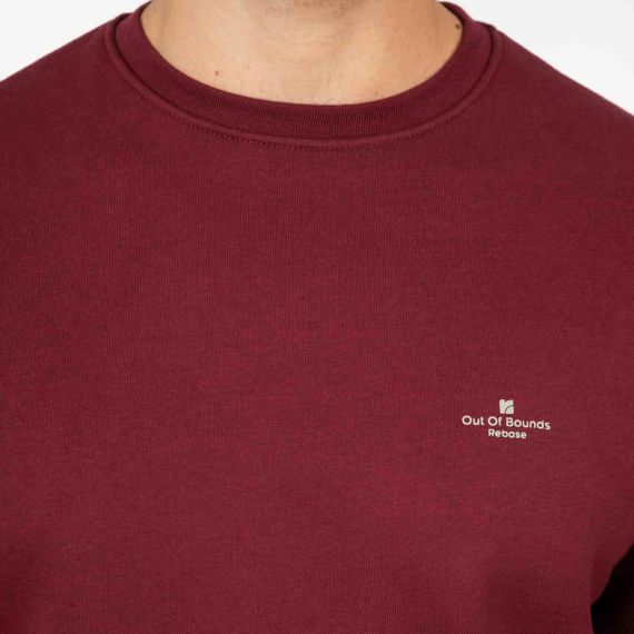 Rebase Ανδρικό Φούτερ Crew Neck 252RTOP-1051 Wine - Φούτερ χωρίς κουκούλα  στο Bodyman
