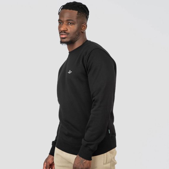Rebase Ανδρικό Φούτερ Crew Neck 252RTOP-1051 Black - Φούτερ χωρίς κουκούλα  στο Bodyman