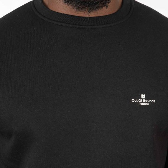 Rebase Ανδρικό Φούτερ Crew Neck 252RTOP-1051 Black - Φούτερ χωρίς κουκούλα  στο Bodyman