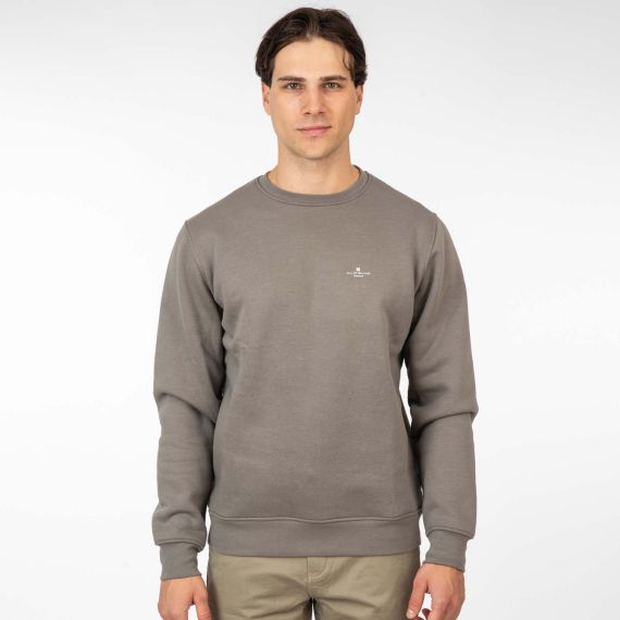 Rebase Ανδρικό Φούτερ Crew Neck 252RTOP-1051 Grey - Φούτερ χωρίς κουκούλα  στο Bodyman