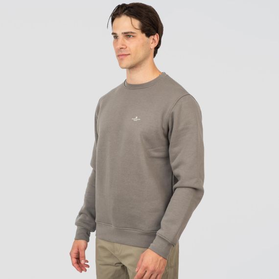 Rebase Ανδρικό Φούτερ Crew Neck 252RTOP-1051 Grey - Φούτερ χωρίς κουκούλα  στο Bodyman