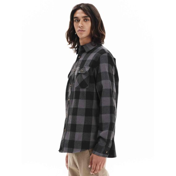 Emerson Ανδρικό Πουκάμισο Καρό 252.EM60.80 D.Grey Black - Μακρυμάνικα Πουκάμισα  στο Bodyman