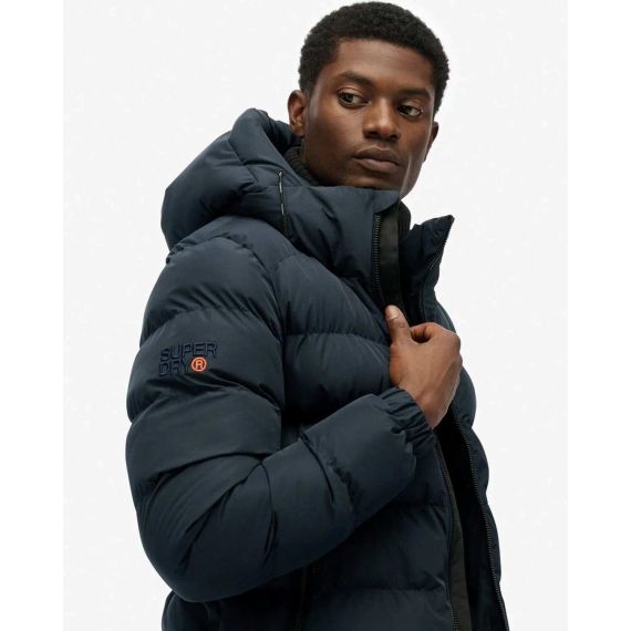 Superdry Ανδρικό Μπουφάν Puffer M5011905A-D9W Hooded Sports Navy - ΝΕΕΣ ΠΑΡΑΛΑΒΕΣ στο Bodyman