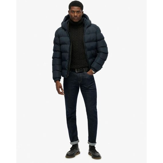 Superdry Ανδρικό Μπουφάν Puffer M5011905A-D9W Hooded Sports Navy - ΝΕΕΣ ΠΑΡΑΛΑΒΕΣ στο Bodyman