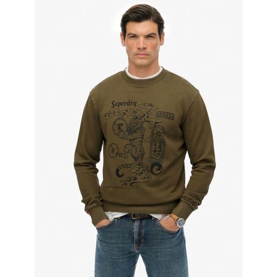Superdry Ανδρικό Φούτερ Λαιμόκοψη M2014249A-GMJ Tokyo Narrative Loose Sweat - ΝΕΕΣ ΠΑΡΑΛΑΒΕΣ στο Bodyman