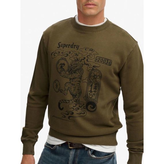 Superdry Ανδρικό Φούτερ Λαιμόκοψη M2014249A-GMJ Tokyo Narrative Loose Sweat - ΝΕΕΣ ΠΑΡΑΛΑΒΕΣ στο Bodyman