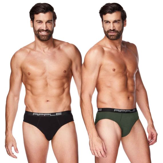 Apple Ανδρικό Σλιπ 2Pack 0212969 Μαύρο Χακί - Slip στο Bodyman