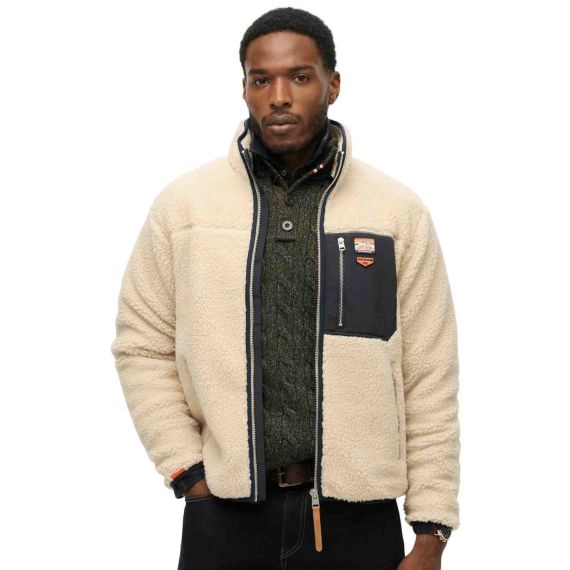 Superdry Ανδρική Ζακέτα Πρόβατο M2014141A-1LG Vintage Retro Zip Fleece - ΝΕΕΣ ΠΑΡΑΛΑΒΕΣ στο Bodyman