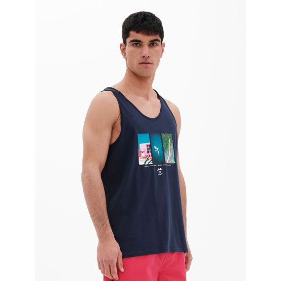 Emerson Tank 221.EM37.63 Navy Blue - Αμάνικα T-shirt  στο Bodyman