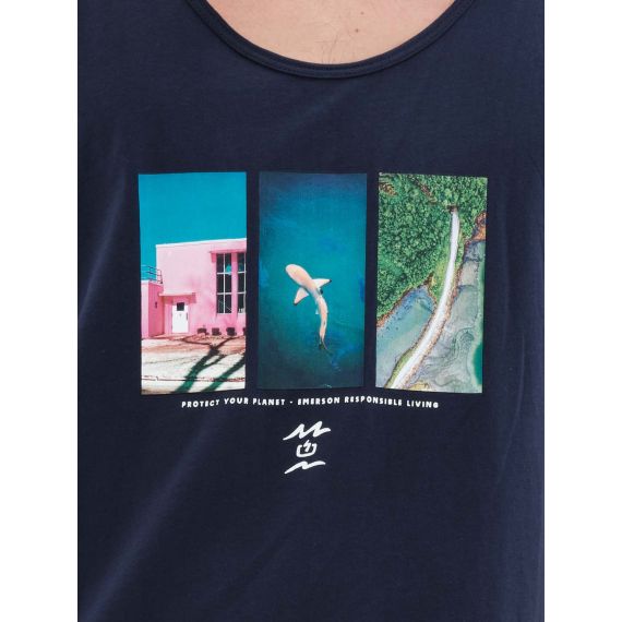 Emerson Tank 221.EM37.63 Navy Blue - Αμάνικα T-shirt  στο Bodyman
