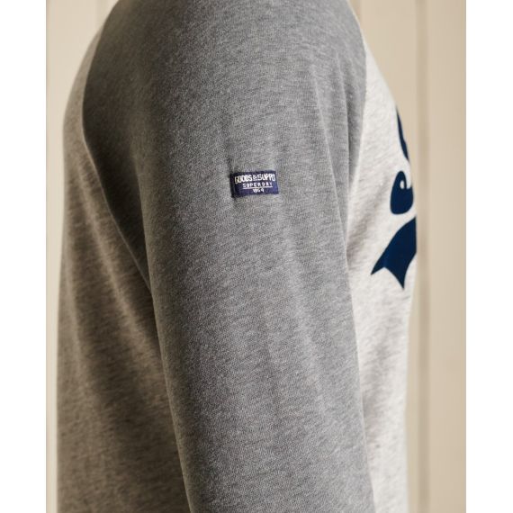 Superdry T-Shirt M6010608A-ZUC VL AC RAGLAN TOP Grey - Mακρυμάνικες στο Bodyman