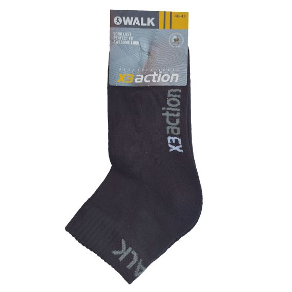 Walk Κάλτσα Ημίκοντη 3Pack V17-02-02-02 Black - Κάλτσες στο Bodyman