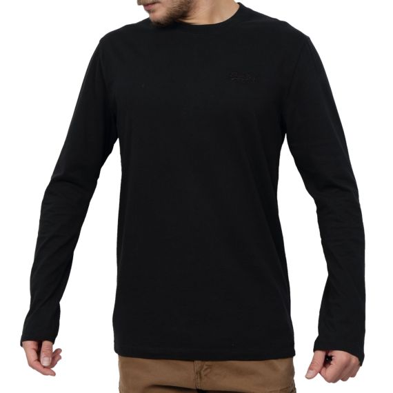 Superdry T-Shirt M6010550A-02A Vintage logo EMB ls Top Black ωωωω - Mακρυμάνικες στο Bodyman