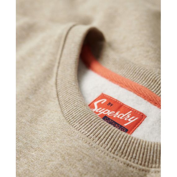 Superdry Hood Crew M2013144A-9XE Workwear Logo Vintage Brown - Φούτερ χωρίς κουκούλα  στο Bodyman