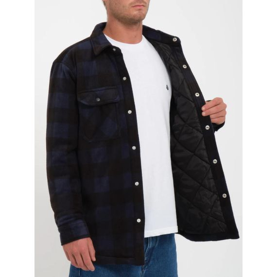 Volcom πουκάμισο A5832202-NVY Bowered Fleece Overshirt Navy - Μακρυμάνικα Πουκάμισα  στο Bodyman
