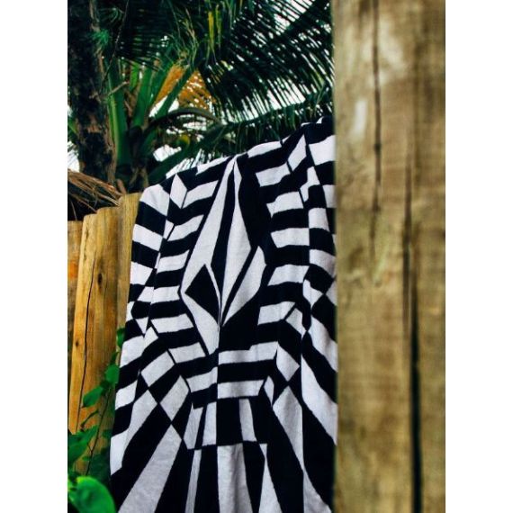 Volcom Πετσέτα Θαλάσσης VMXX013ZYWC-BWH-Black-White 100cm x 155cm - Πετσέτες Θάλασσας  στο Bodyman