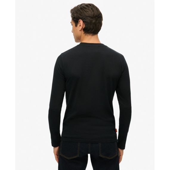 Superdry Ανδρικό T-Shirt M6010857A-02A Essential logo LS Black - Mακρυμάνικες στο Bodyman