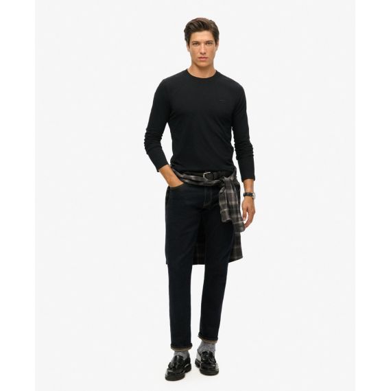 Superdry Ανδρικό T-Shirt M6010857A-02A Essential logo LS Black - Mακρυμάνικες στο Bodyman