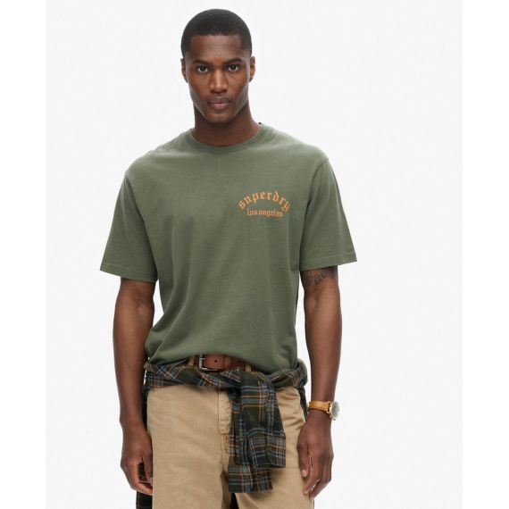 Superdry Ανδρική Μπλούζα Βαμβακερή M1012081A-3JZ Green Loose Fit - T-Shirt  στο Bodyman