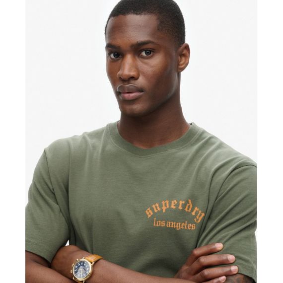 Superdry Ανδρική Μπλούζα Βαμβακερή M1012081A-3JZ Green Loose Fit - T-Shirt  στο Bodyman
