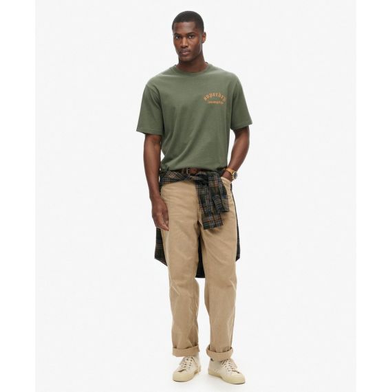Superdry Ανδρική Μπλούζα Βαμβακερή M1012081A-3JZ Green Loose Fit - T-Shirt  στο Bodyman