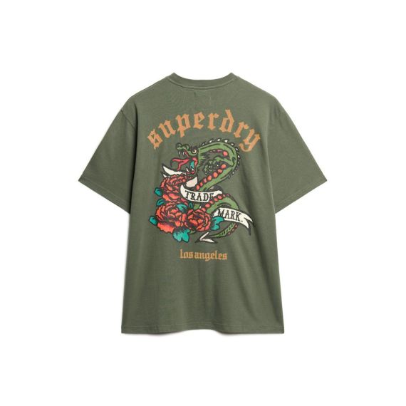 Superdry Ανδρική Μπλούζα Βαμβακερή M1012081A-3JZ Green Loose Fit - T-Shirt  στο Bodyman