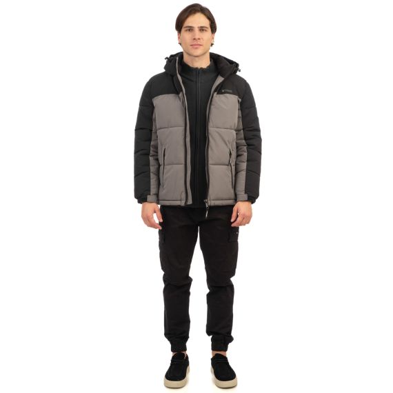 Rebase Ανδρικό Μπουφάν Puffer 242RJK-2006B Cement Black - Μπουφάν στο Bodyman