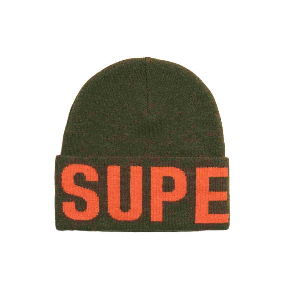 Superdry Ανδρικός Σκούφος Y9010187A-D8B Branded Knitted Hat Army Khaki - Σκουφιά στο Bodyman