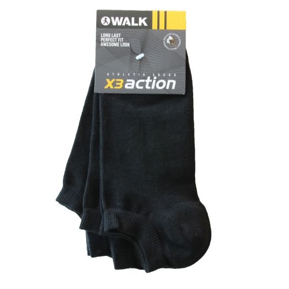 Walk x3 Action V20-020202 Black - Κάλτσες στο Bodyman