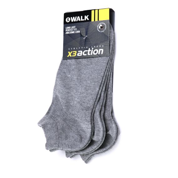Walk x3 Action V20-494949 Grey - Κάλτσες στο Bodyman