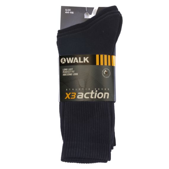 Walk X3 Action Socks V9900-ΜΑΥΡΟ - Κάλτσες στο Bodyman