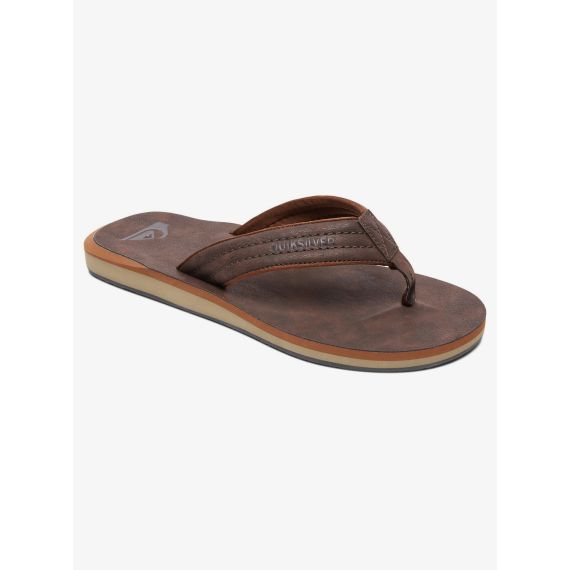 Quiksilver σαγιονάρες AQYL100623-CTK0 Carver Nubuck Brown - ΣΑΓΙΟΝΑΡΕΣ στο Bodyman