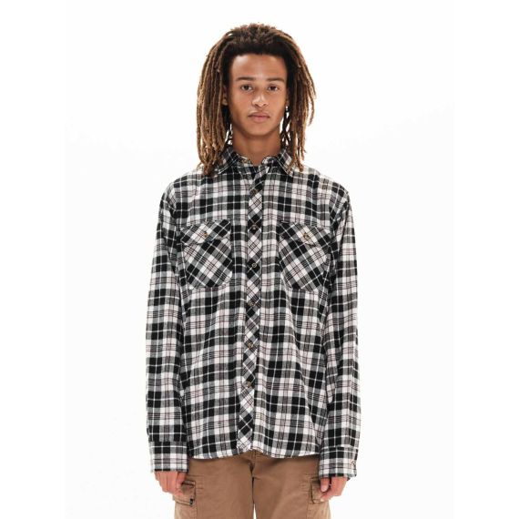 Emerson πουκάμισο 222.EM60.80 EM07 Offwhite Black - Μακρυμάνικα Πουκάμισα  στο Bodyman