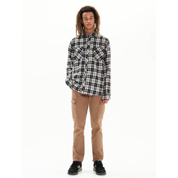 Emerson πουκάμισο 222.EM60.80 EM07 Offwhite Black - Μακρυμάνικα Πουκάμισα  στο Bodyman