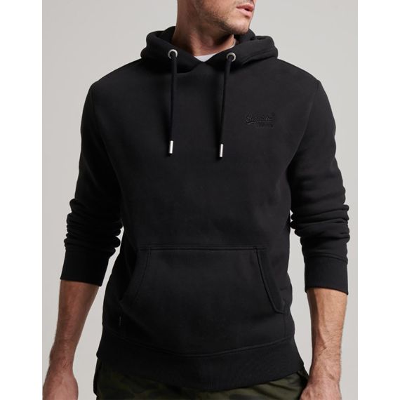 Superdry Hood M2013110A-02A Essential Logo Black - Φούτερ Κουκούλα  στο Bodyman