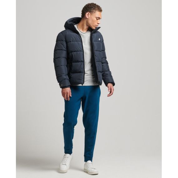 Superdry Jacket M5011827A-98T Sports Puffer Hodded Navy - Μπουφάν στο Bodyman
