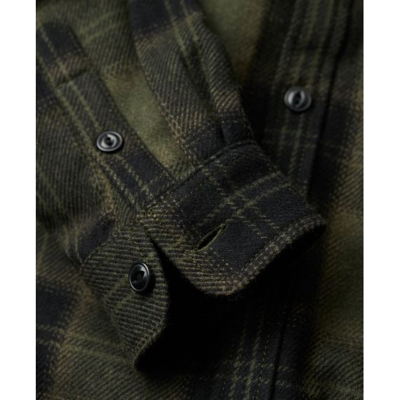 Superdry πουκάμισο M4010720A-9ZB Wool Miller Overshirt Olive - Μακρυμάνικα Πουκάμισα  στο Bodyman