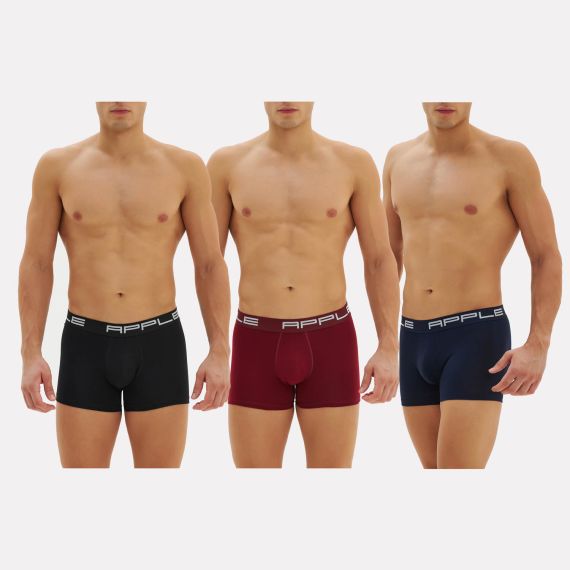 Apple Boxer 3 τεμάχια 0113965 Black Bordeaux Navy - Boxer στο Bodyman