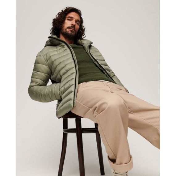 Superdry Jacket M5011821A-1KH Fuji Puffer Light Khaki - Μπουφάν στο Bodyman