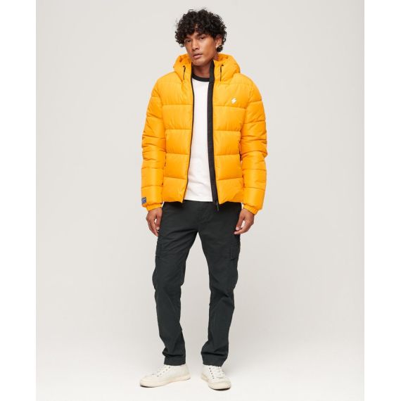 Superdry Jacket M5011827A-1LE Sports Puffer Hodded Yellow - Μπουφάν στο Bodyman