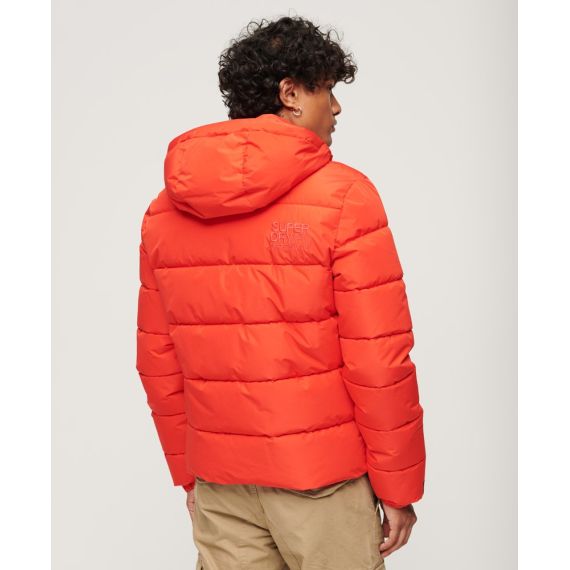 Superdry Jacket M5011827A-60I Sports Puffer Hodded Red - Μπουφάν στο Bodyman